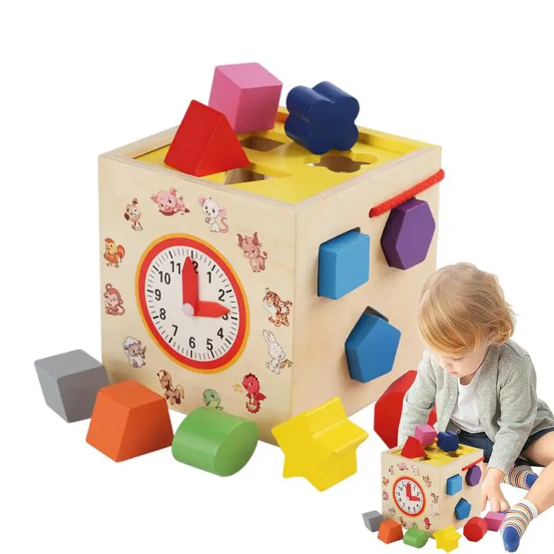 

Montessori Shape Sorter Shape Sorting Cube Wooden Montessori Toys For 4 5 6 Year Old Girls Boys Shape Sorter Gifts For Toddler