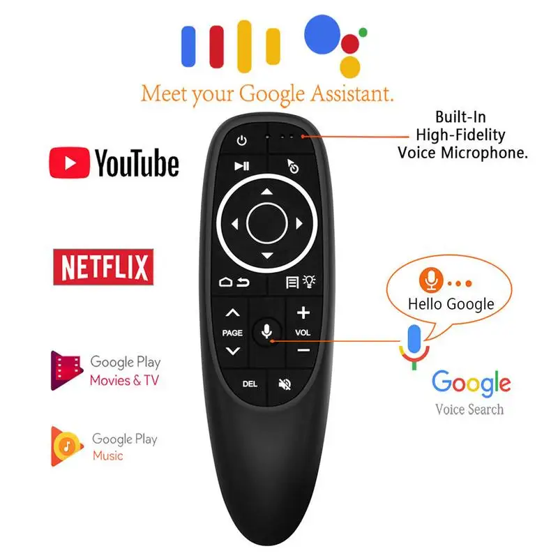 

G10s Pro Air Mouse 2.4G Wireless Smart Remote Control With Backlight Fly Mouse With Voice Input IR Learning Controller For TV