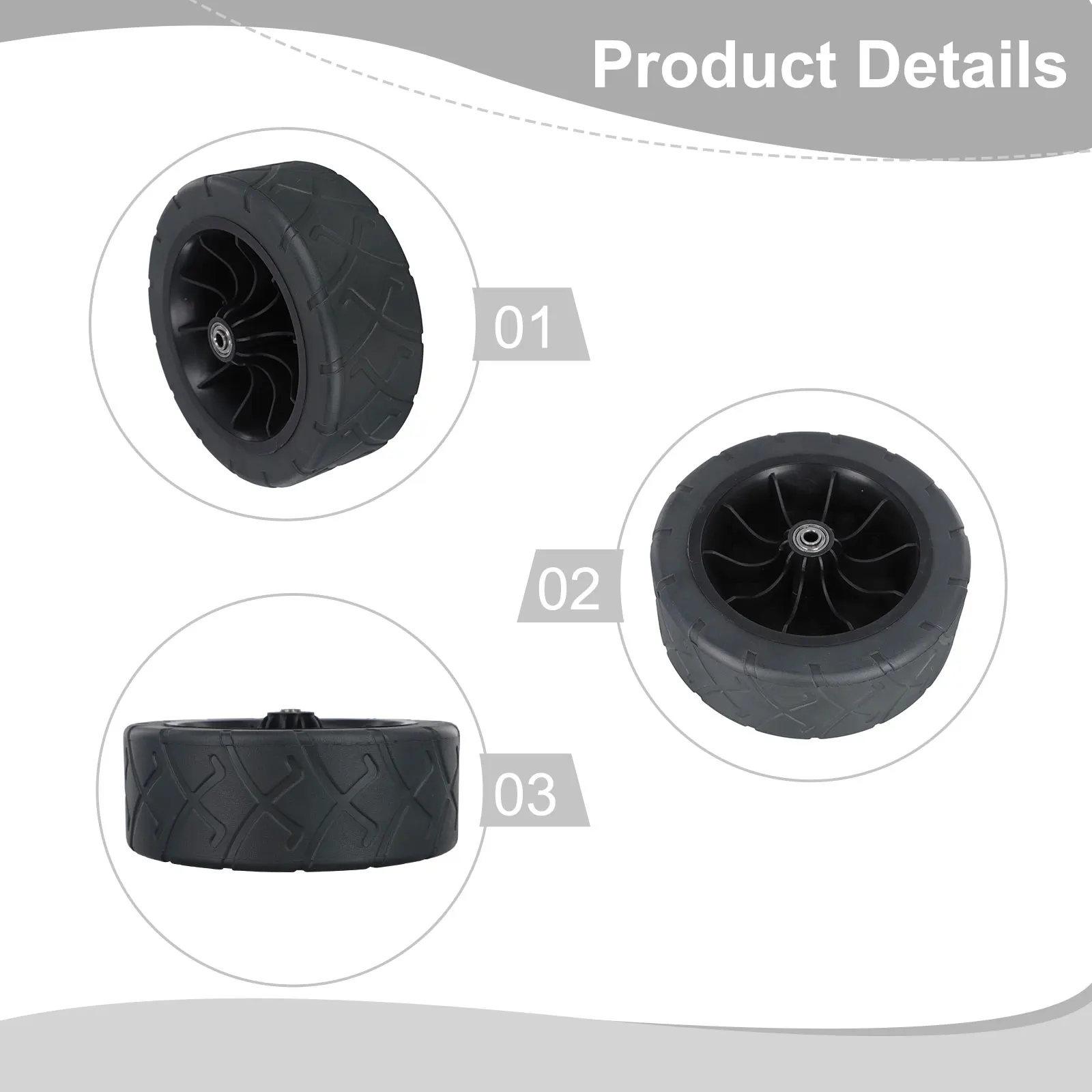 Beach Cart Wheel 8inch PU Wheel Cart Replacement 8-inch Tire Baby Stroller Beach Cart Bearing Inner Diameter 0.8 Big