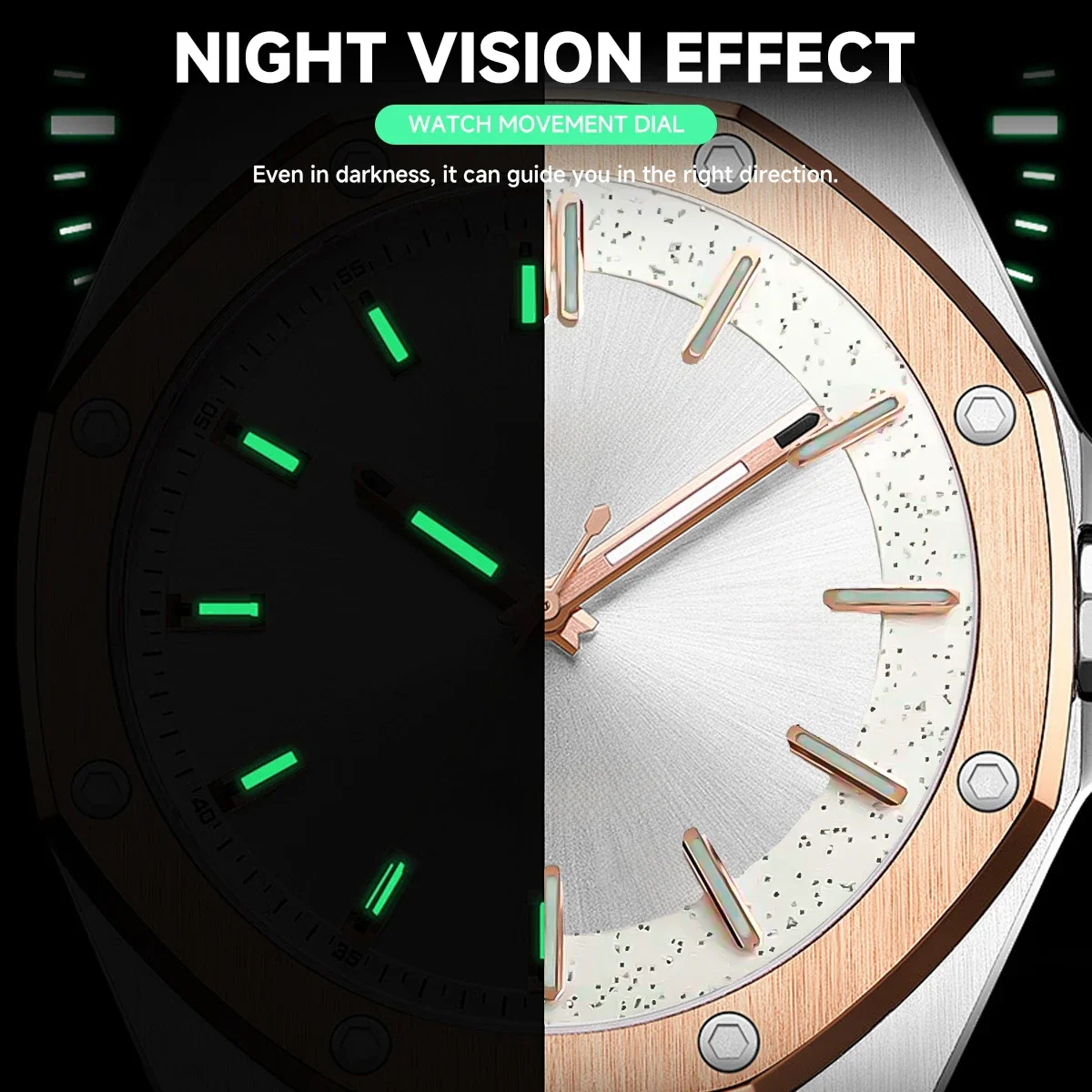 Transparent 31.8MM Green Luminous Watch Dial Accessory