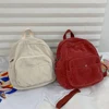 Casual Corduroy Mini Backpack Cross-body Bag Solid Color School Bags Soft Bag Purses and Handbags Simple Female Commuter Handbag 1