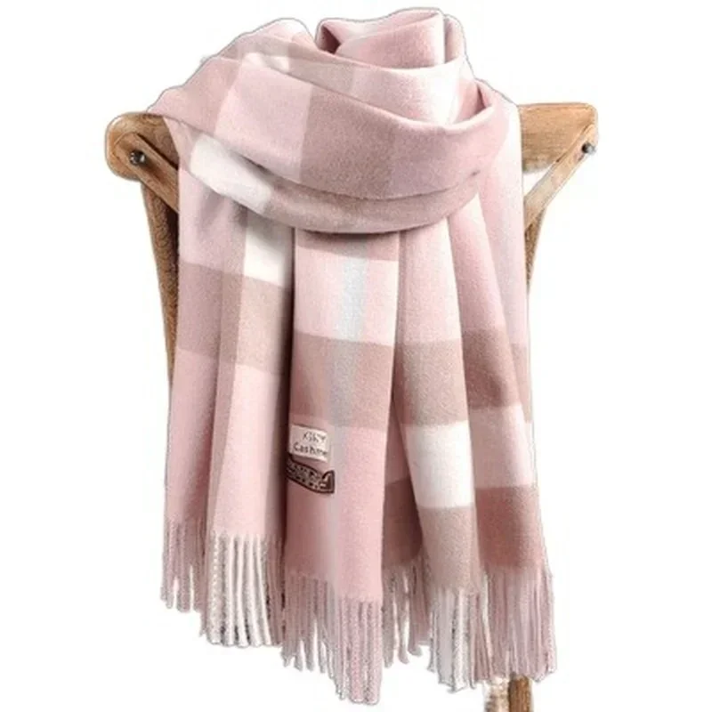 The New Women's Scarf Winter Luxury Brand Tippet Scarves for Ladies Plaid Shawls Warm British Style Thicken Man