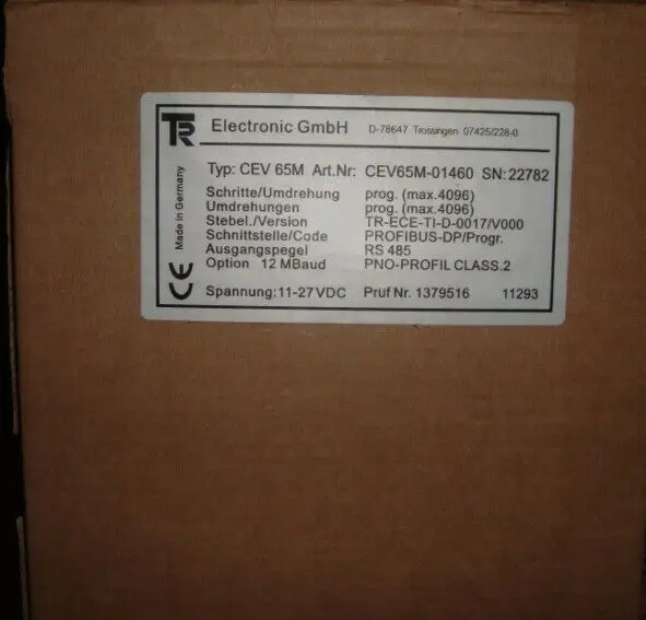 

TR CEV65M-01460 Rotary Encoder CEV65M01460 New In Box