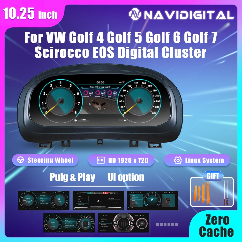 Panel de Instrumentos Digital Navidigital para VW Golf 4 MK4, Golf 5 MK5, Golf 6 MK6, Golf 7 MK7, Scirocco, EOS, Panel de Instrumentos Virtual para Automóvil 1