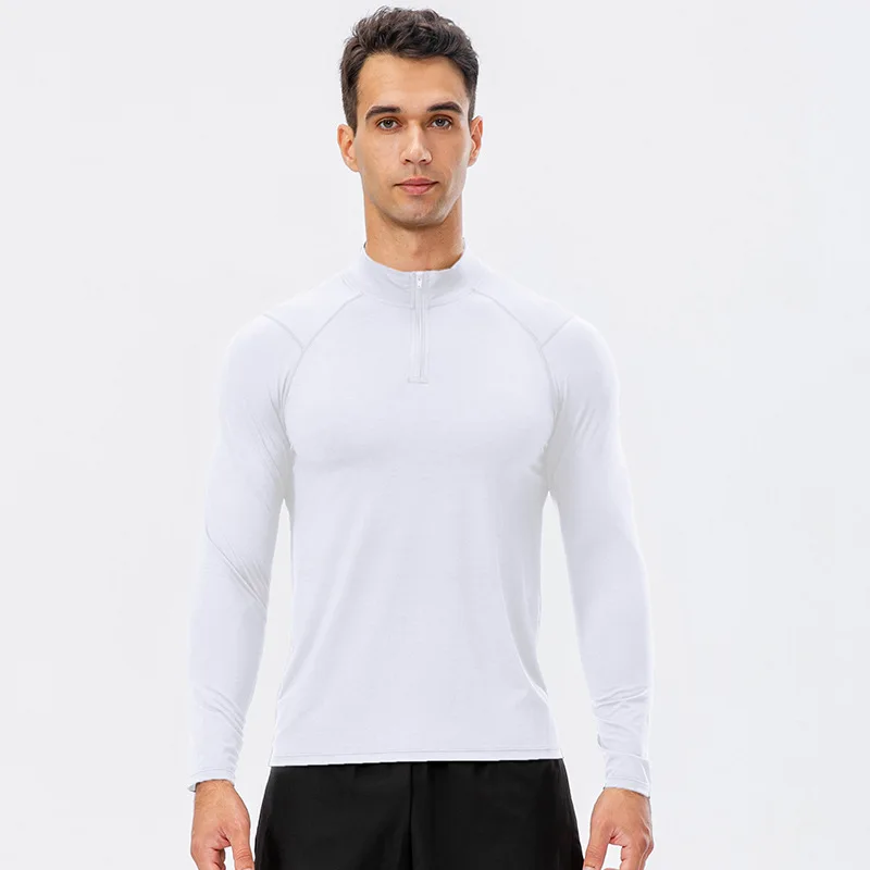 Sudadera de entrenamiento de manga larga, con media cremallera para hombre. - Imagen 6
