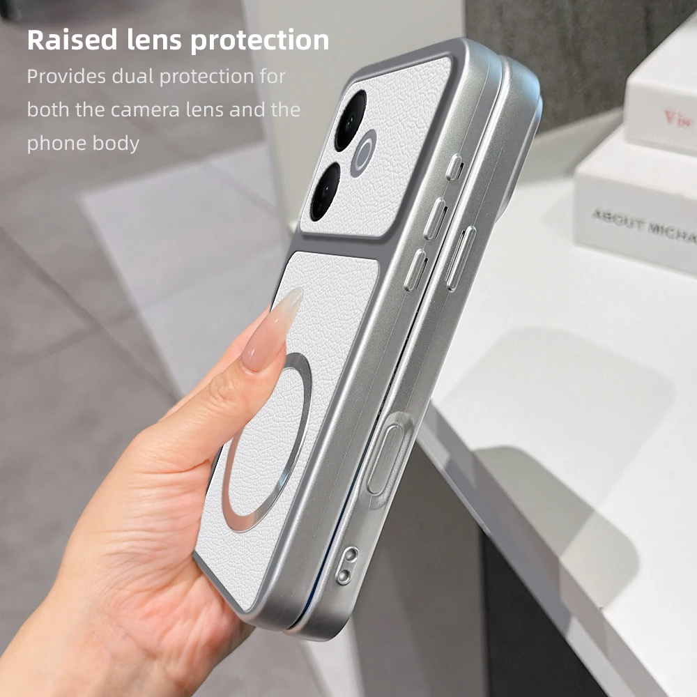 Luxury Leather Matte Magnetic Soft TPU Phone Case
