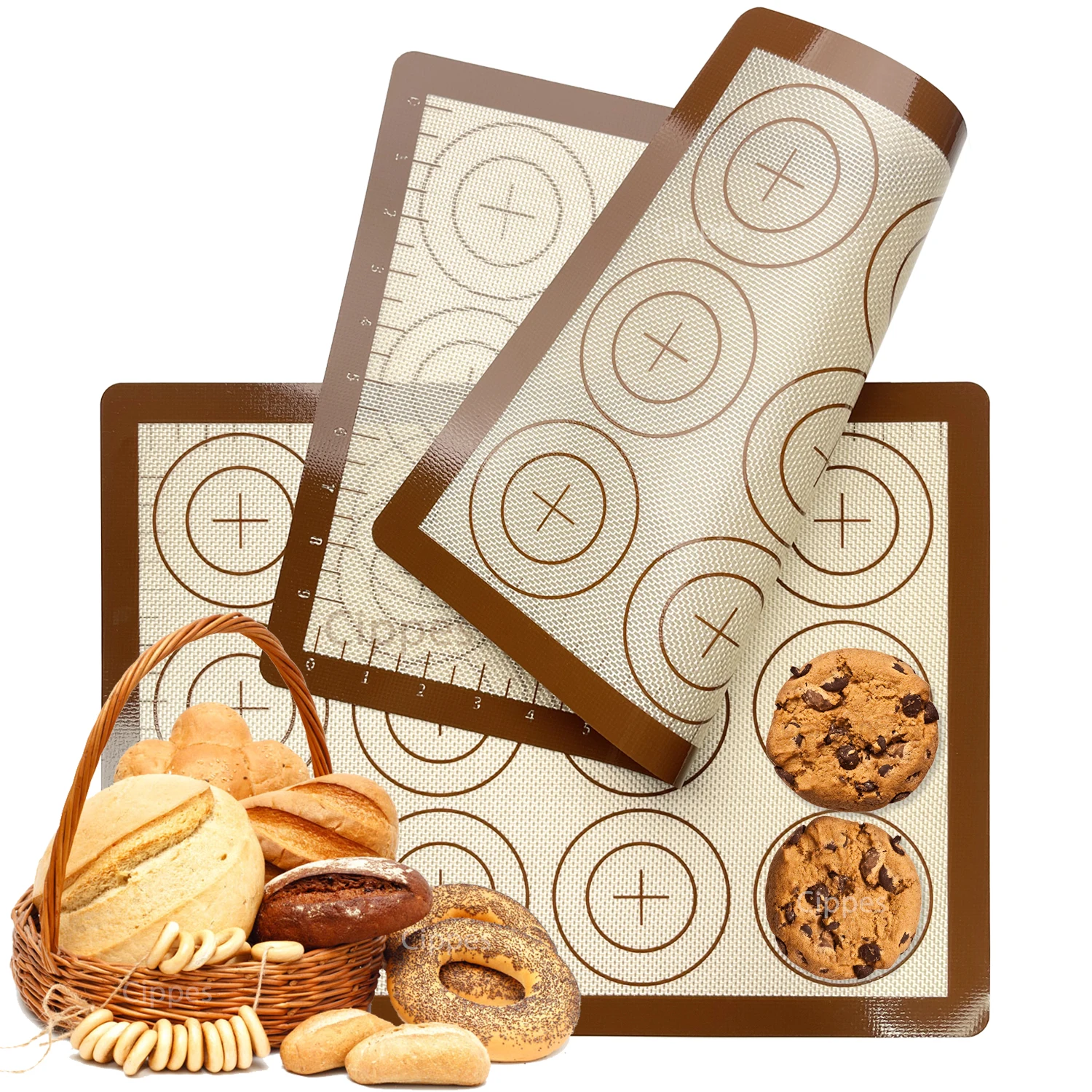 Silicone baking mat 1PC For Oven Reusable Non-Stick Heat Resistant Bakeware Sheets with Measurements For Cookie Pastry