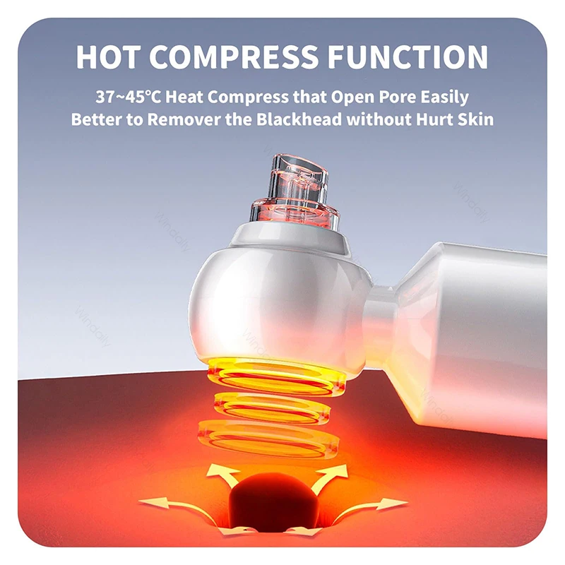 2025 New Blackhead Remover Pore Vacuum With Hot Compress Electric Facial Hydrating Cleaner Pimple Extractor Face Beauty Device
