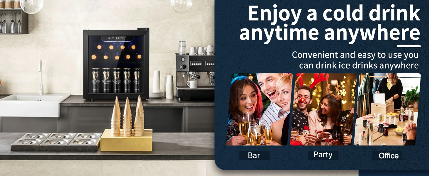 Description Picture 6 of itemStar 12 Bottle 48 Can Wine Cooler/Cabinet Beverage Refrigerator Mini Fridge Low Noise Clear Glass Door Counter Top Cellar for Be