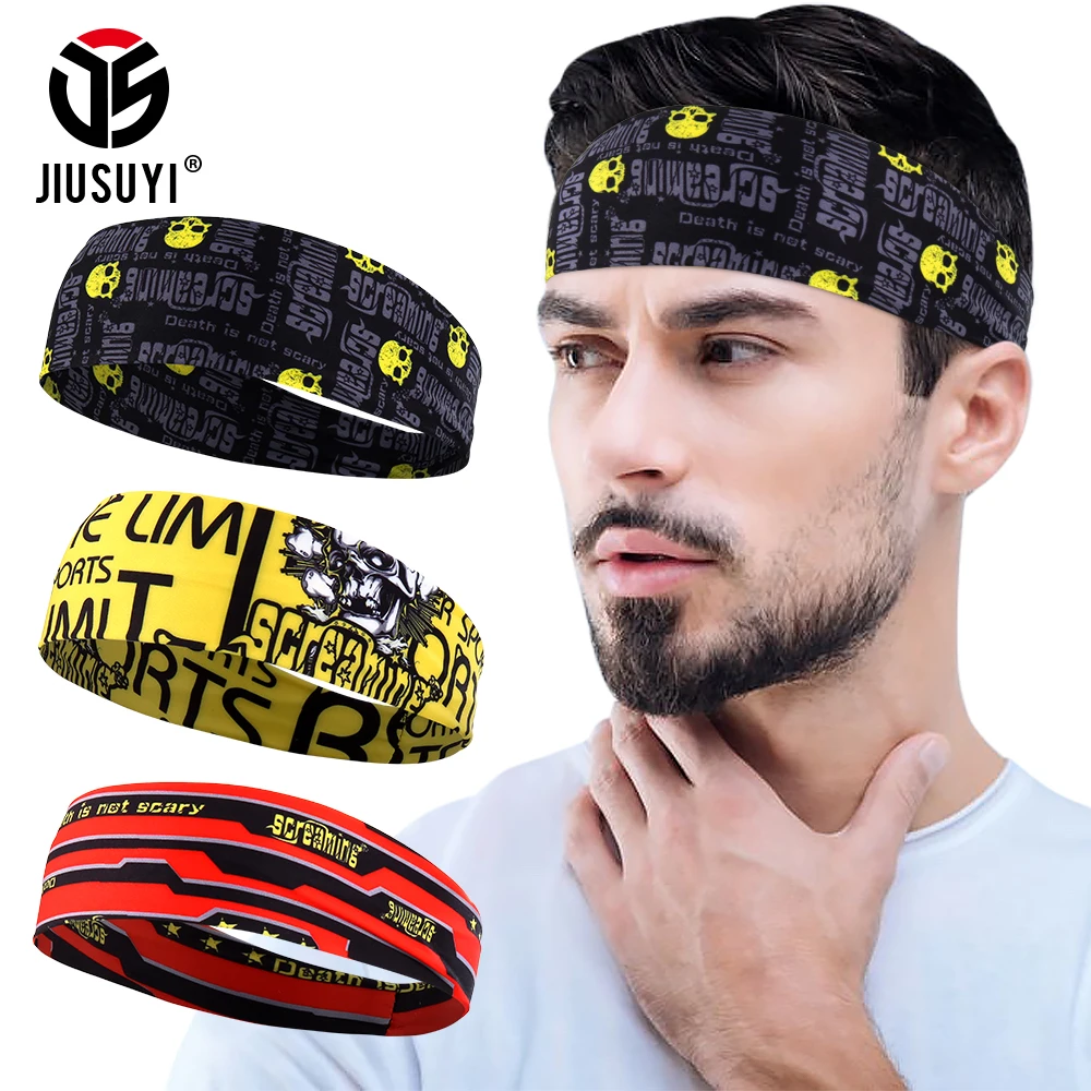 Men Women Sport Headband Skull Ghost Sweat Bandage Elastic Tennis Yoga Gym Headwear Fitness Running Sweatband Hair Accessories