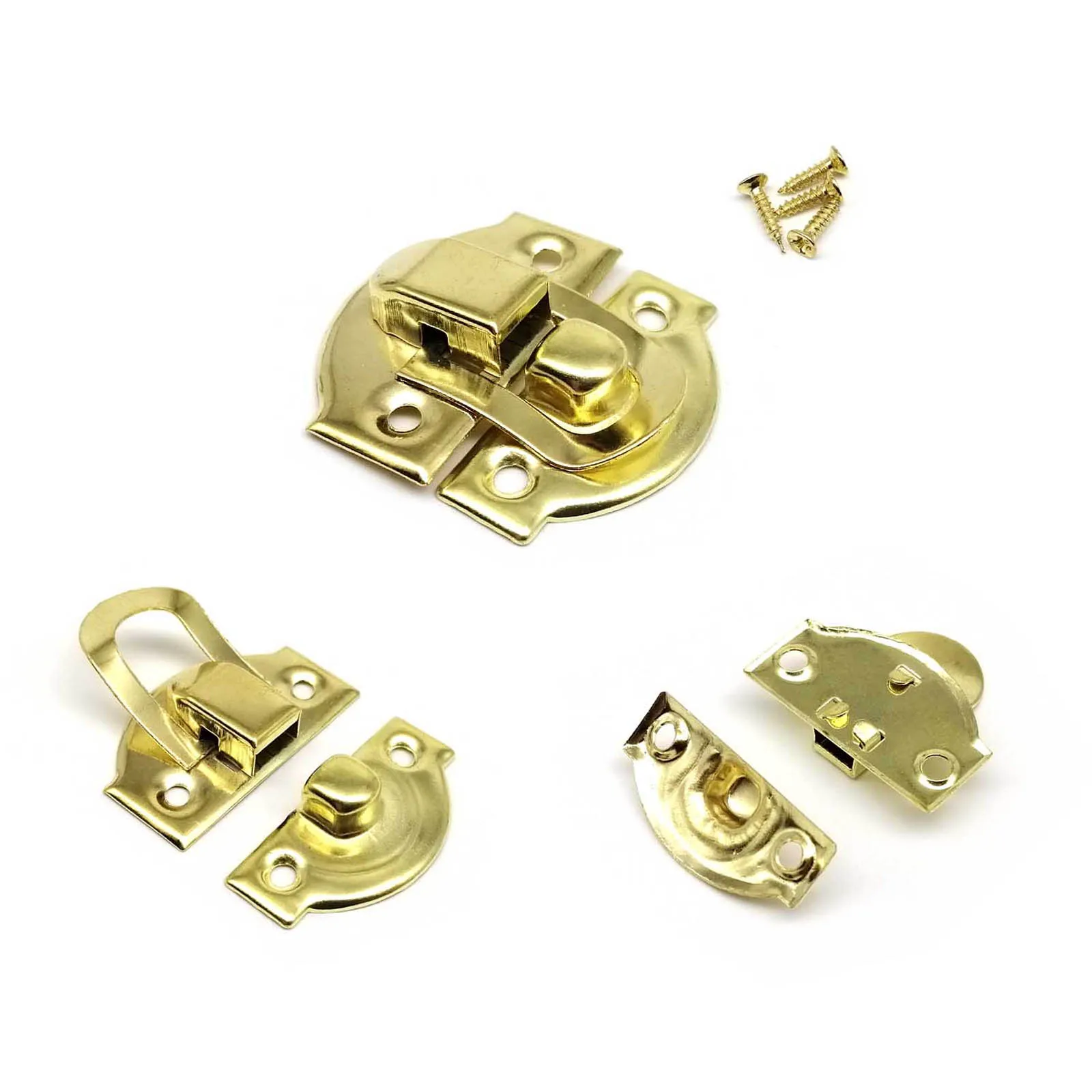 Jewelry box 12pcs Mini Small Gold Silver Bronze Jewelry Chest Gift Wine Wooden Box Case Toggle Latch Hasp Hook Can Lock Lockable With Screws