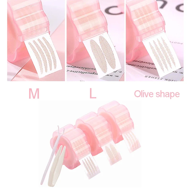 Double fold eyelid tape heart double eyelid tapes clear gray eyelid stripes invisible double fold stickers eye lift strips makeup tool 240-600pcs