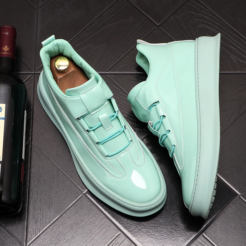 

Туфли мужские из лакированной кожи, роскошные модные туфли на плоской подошве, обувь в Корейском стиле для вечерние ринки, банкета, классические кроссовки на платформе, молодежная обувь