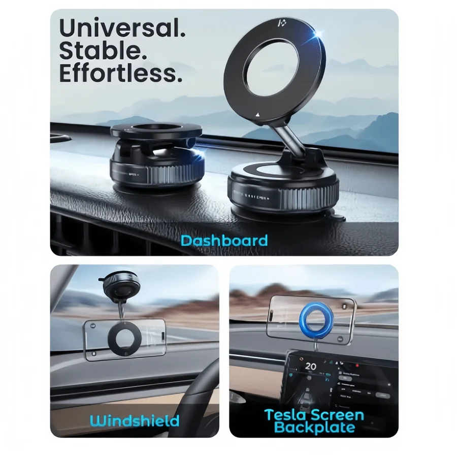 Foldable Vacuum Magnetic Phone Holder for Gym Bathroom