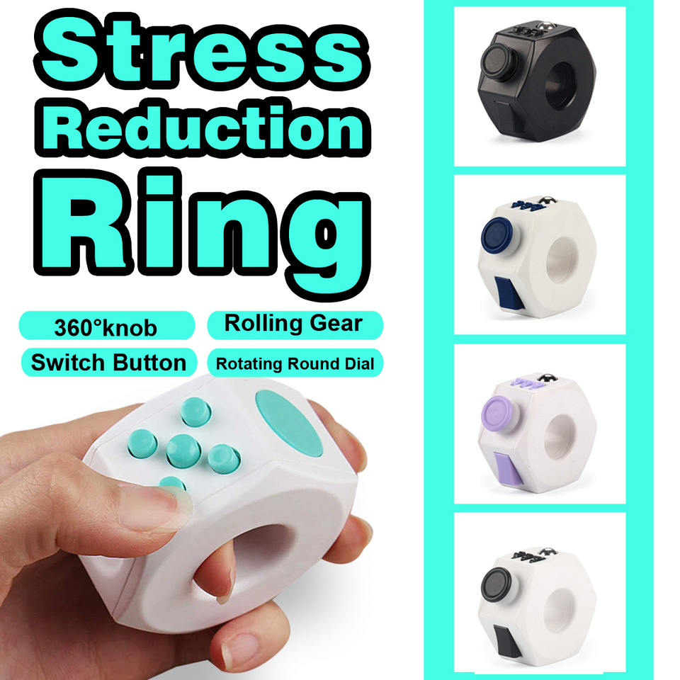 Fidget Ring Stress-relieving Toys Anti-Stress Fingertip Click Reduce Autism Anxiety Creative Stress Relief Toys Innovative Gift