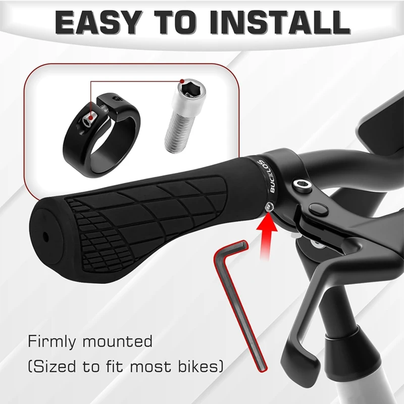 BUCKLOS MTB Handlebar Grips Ergonomic Comfortable Mountain Bike Lokc Grips Bicycle Soft Rubber Handlebar Grip Bike Accessories 6