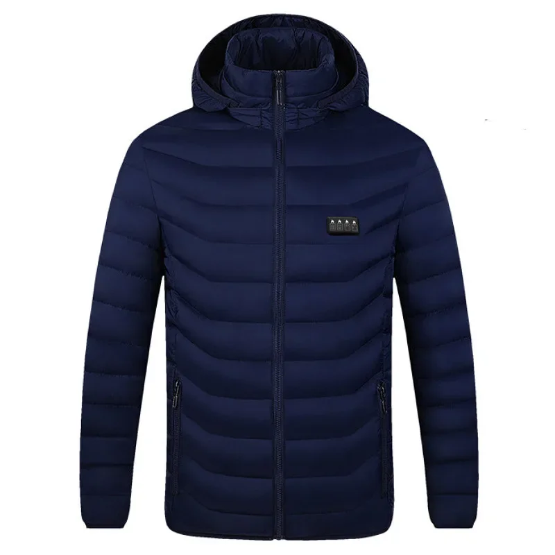 Four-control 21-zone constant temperature electric cotton-padded jacket for men in winter with USB chargingwarm and heated hood 3