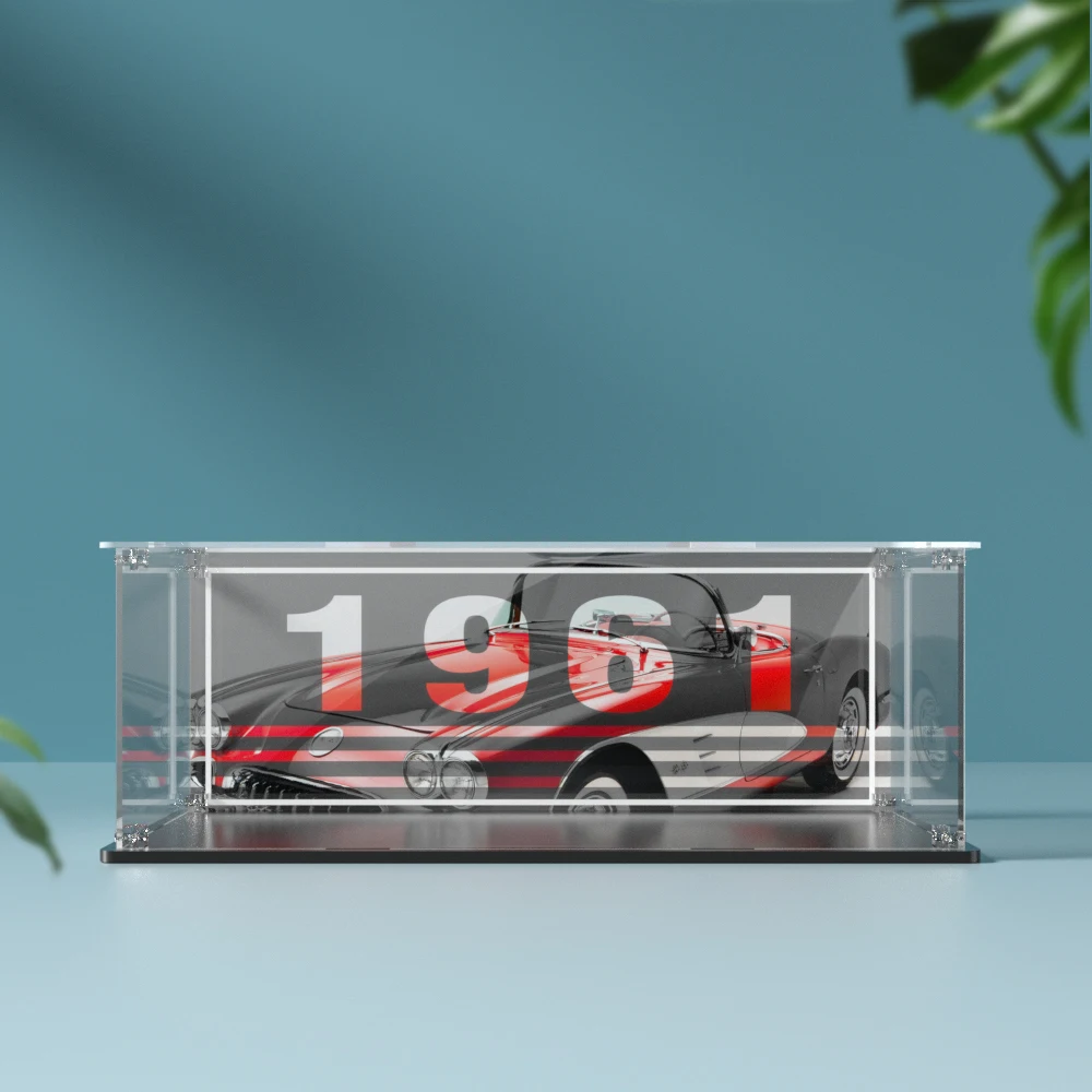 Acrylic display box for lego 10321 display case for Corvette 1961building block dustproof clear model car storage box 39x18x14cm 3