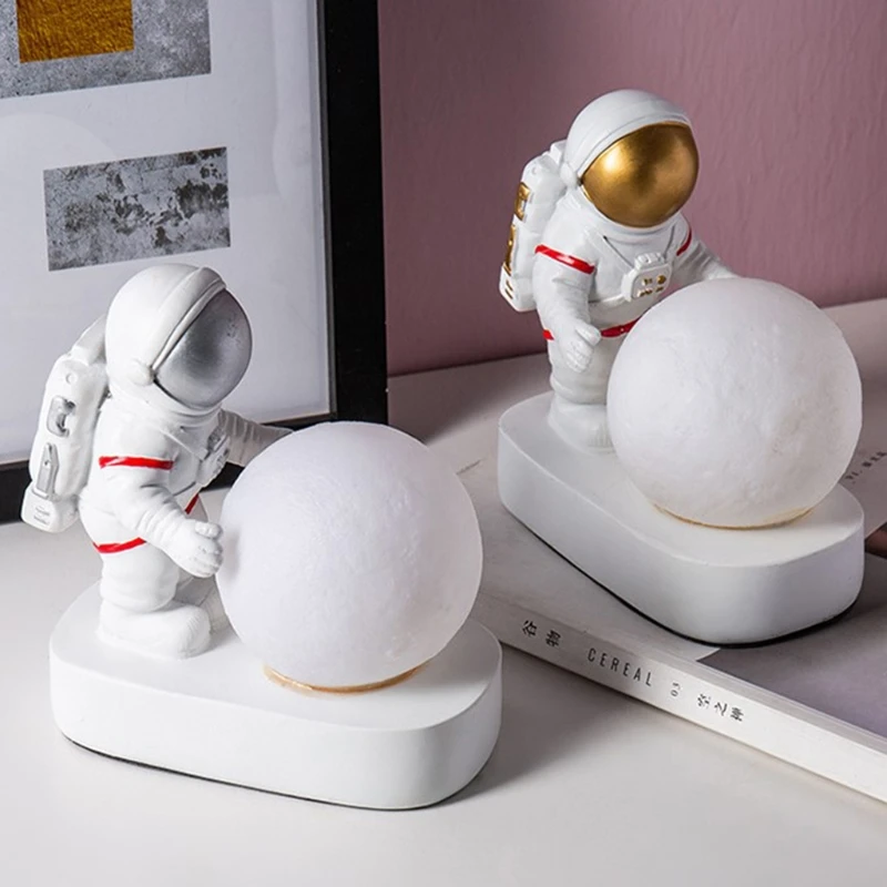 

Astronaut Spaceman Moon LED Night Light Bedroom Bedside Desktop for Creative Resin Lamp Ornament Home Decoration Drop shipping