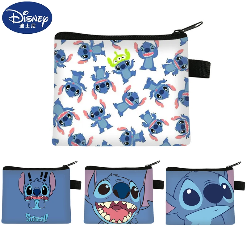 Disney Stitch Wallet Kawaii Lilo&Stitch Coin Purse Cartoon Children Portable ID Card Holders Key Storage Bag Children's Gifts