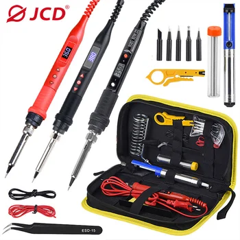 JCD Kit saldatore 80W Display digitale LCD Temperatura regolabile con interruttore Ferro portatile 220V/110V Strumenti di saldatura 908U 1