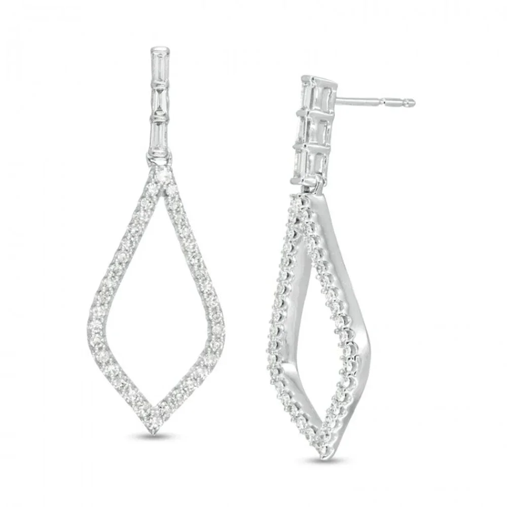 

HESHI Simple Hollow Diamond Teardrop Modern Eardrop Earrings for Women