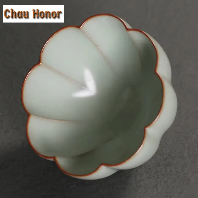 Boutique Azure Ru Kiln Ceramics Tea Cup Handmade Household Master Cup Puer Kung Fu Tea Set Tea Ceremony Drinkware Accessories