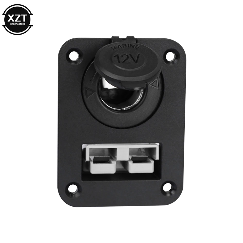 Charging Battery Connector Kit 12V 50A Car Anderson Plug Cigarette Lighter Socket Charger Flush Mount Recessed Plate for Caravan Camper Boat Truck