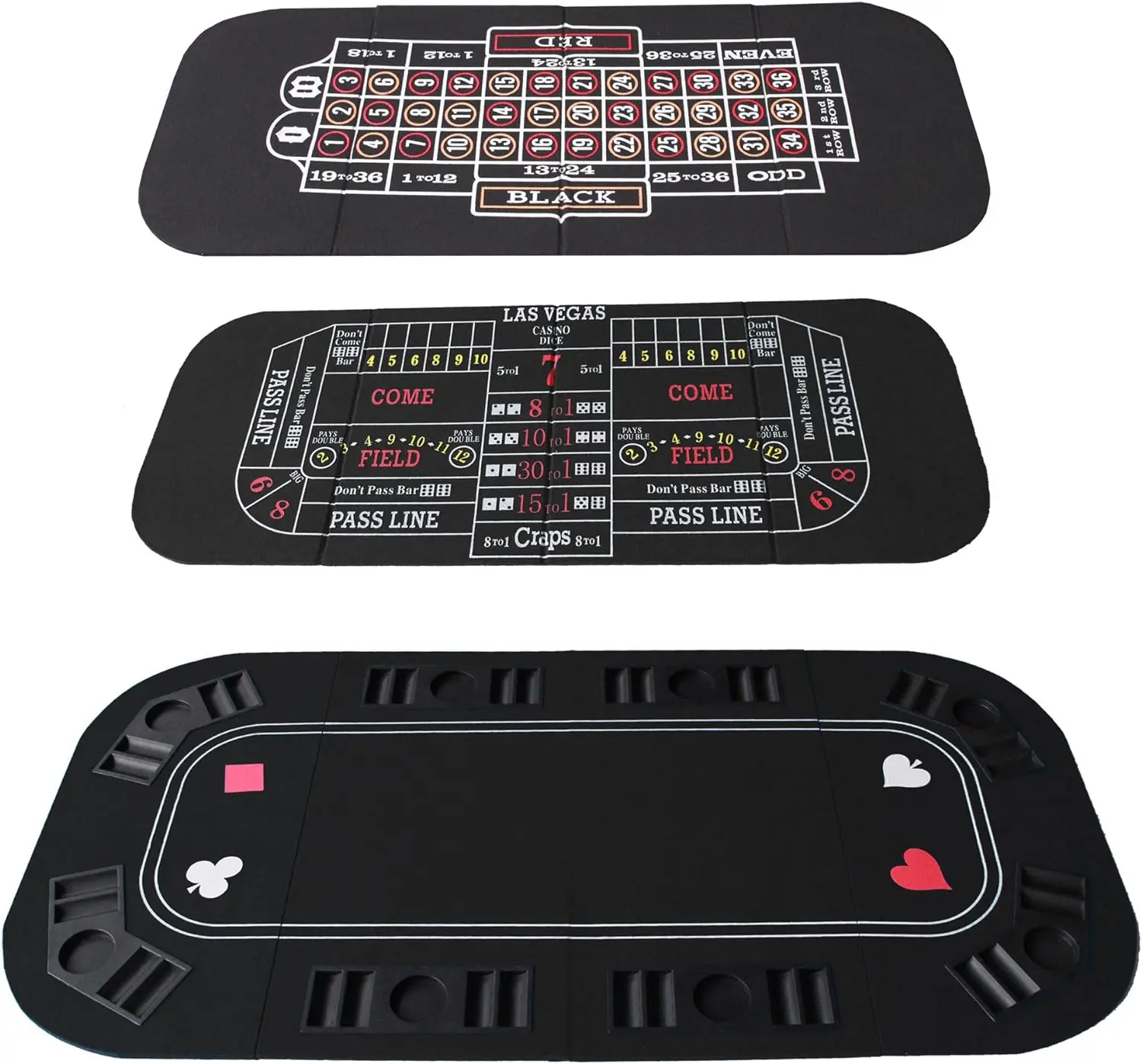 

3-1 Folding & Casino Table Top Roulette & Craps