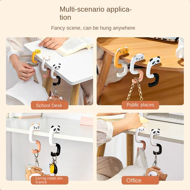 Hordozható Műanyag Zacskó Aranyos Állati Horog A Dekoratív Asztali Táska Horgok Falfali Tartó Kézitáska Fogas - Image 3