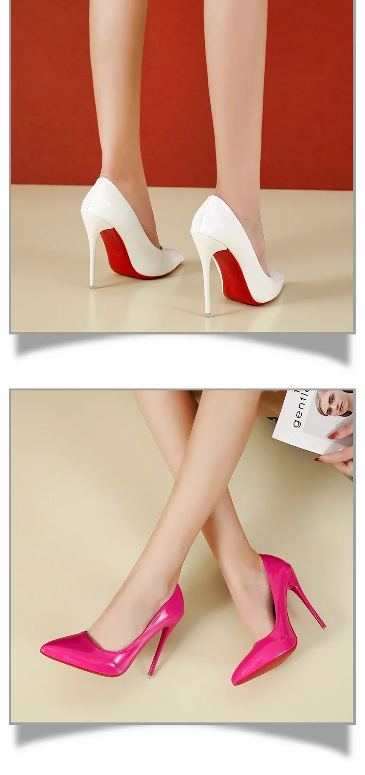 Scarpe da donna Tacchi alti rossi Décolleté sexy a punta