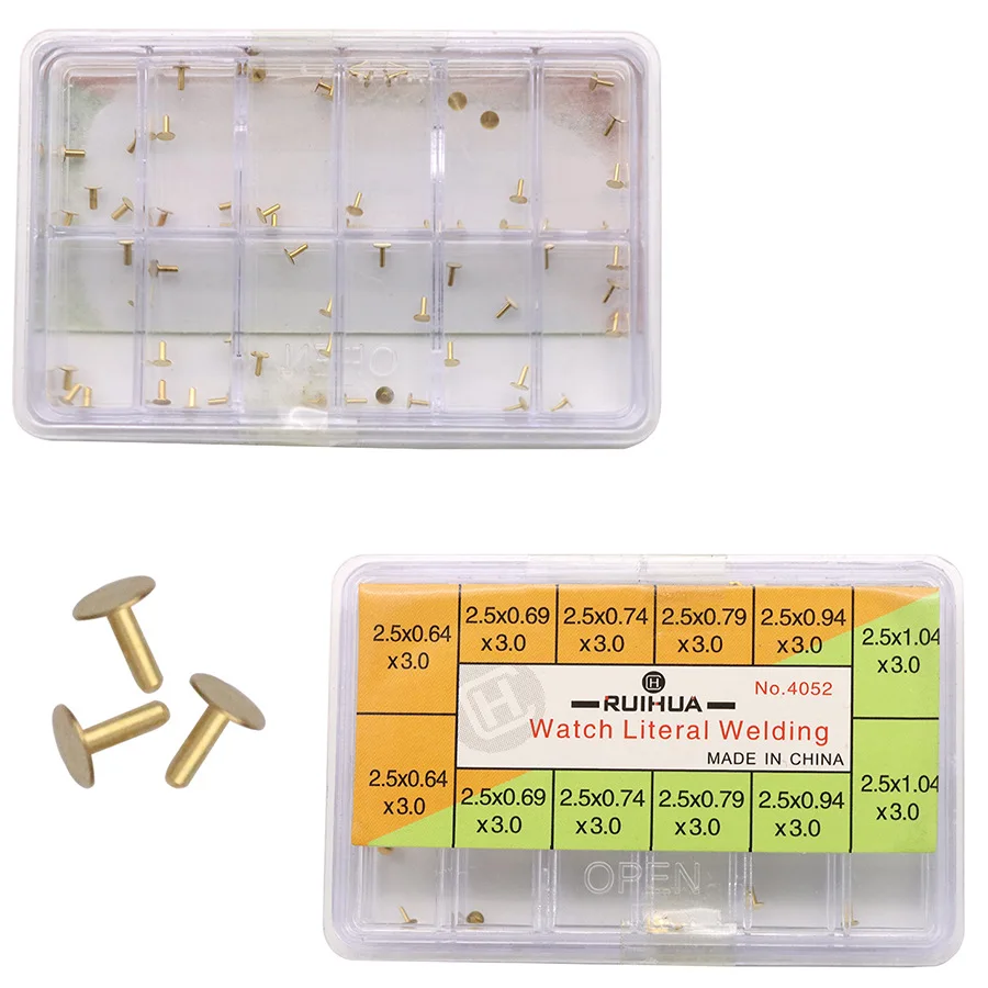 W2287 Assortment of Watch Dial Feet 0.64mm 0.69mm 0.74mm 0.79mm 0.94mm 1.04mm Gold Color watch repair tool