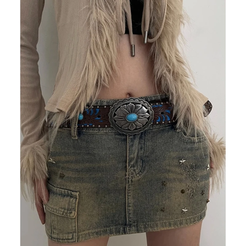 

Пояс для взрослых, эстетический пояс с гравировкой, богемный пояс для наряда, пояс в западном стиле, пояс для пояс для пастушки