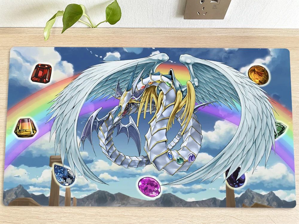 

Игровой коврик YuGiOh Rainbow Dragon TCG, коврик для игровой карты, Настольный коврик для мыши, коврик для мыши 60x35 см