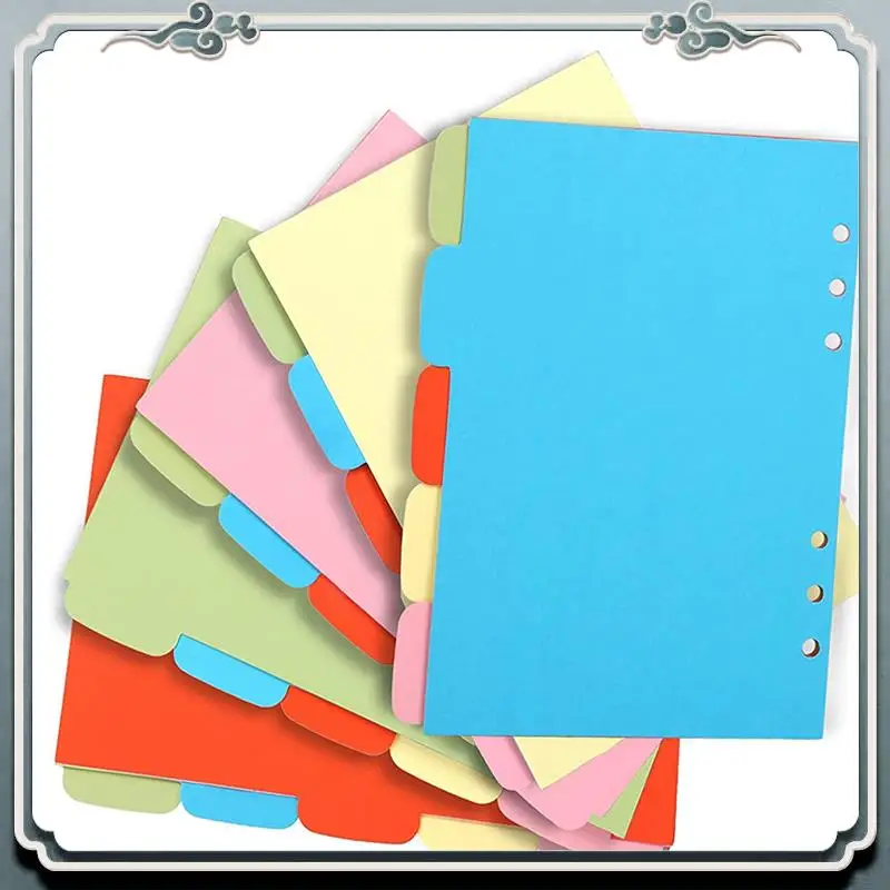 ABIJ-20 세트 A6 주제 분배기 종이 시트, 펀치 파일 카드 분배기, 노트북 삽입 플래너 용 탭 인덱스 분배기