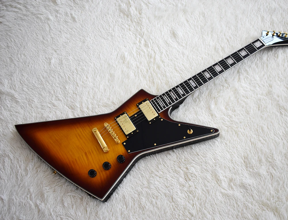 6-string electric guitar single-wrapped body with tiger pattern color matching neck can be customized Electric Guitar Electric Guitar Kit