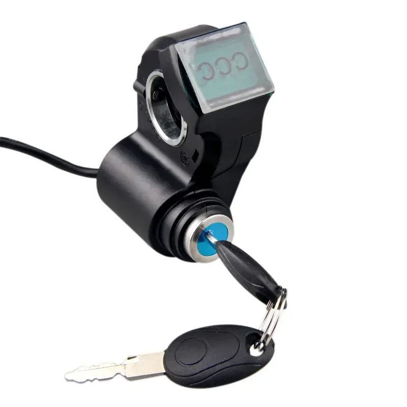 1pcs Electric Bicycle Thumb Throttle Voltmeter Digital Battery Voltage Key Switch Power Key Lock Electric Bike Accessories