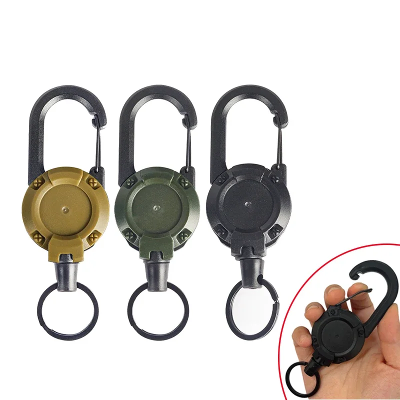 Outdoor Retractable Key Chain Metal Easy To Pull
