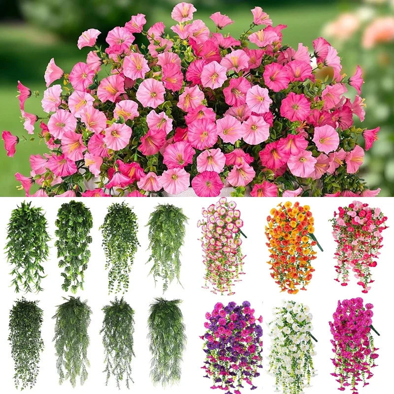 Artificial Plants Artificial Morning Glory Vines Plants Wedding Flowers Decoration Hanging Flowers Plants Garden Accessories