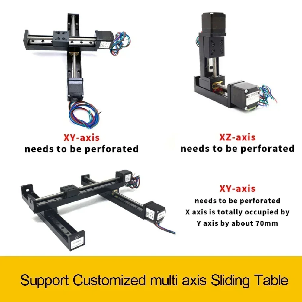 Mini Linear Stage, 100mm Stroke 28 Stepper Motor Small Slide Guide X Y