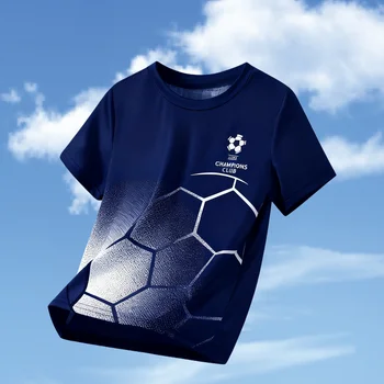 kids clothes football jersey short sleeve t shirt boys girls clothes 2 14y outdoor quick drying soccer shirt casual children top