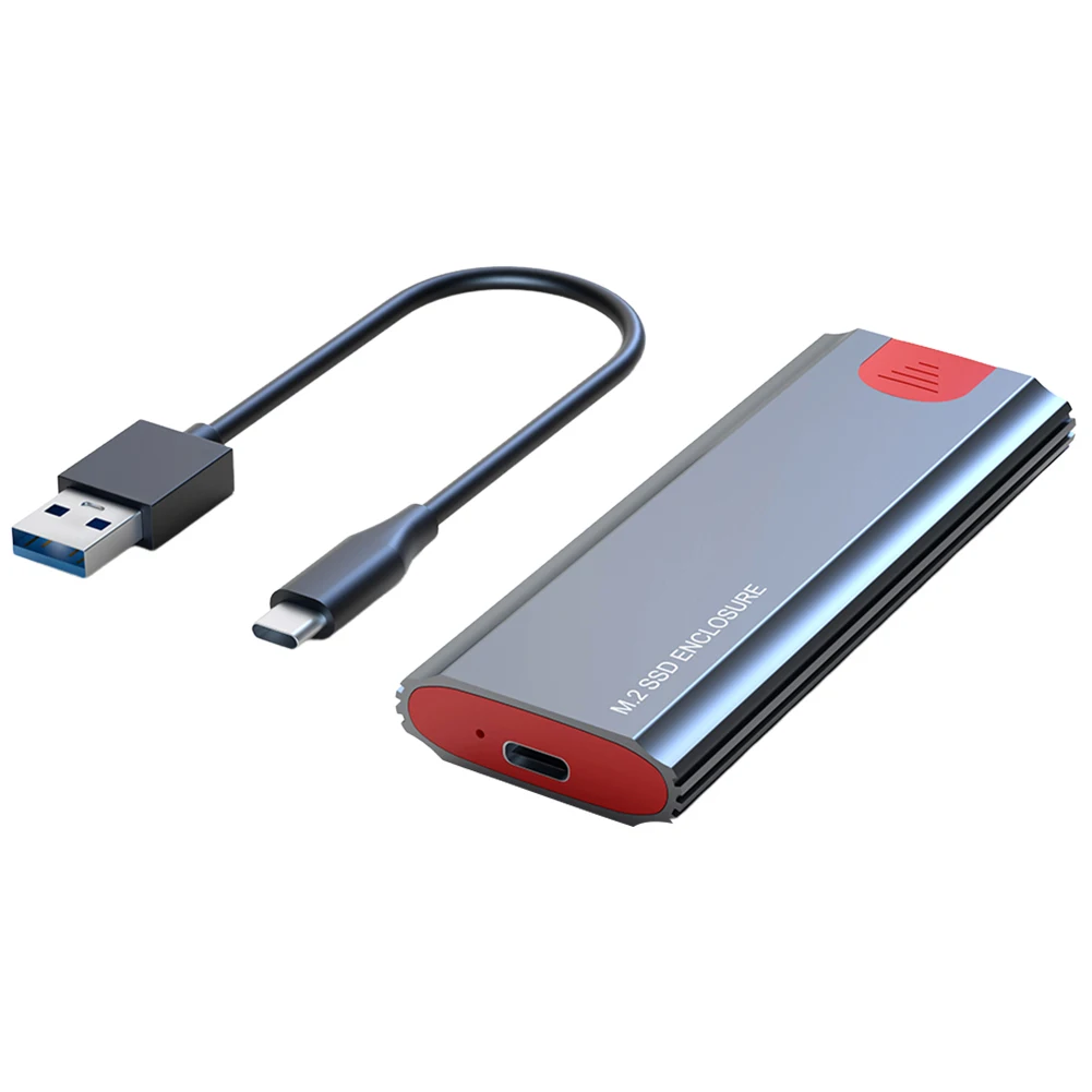 M.2 NGFF NVME SSD Enclosure USB3.1 Gen2 Hard Drive Enclosure 10Gbps SSD Hard Disk Drive Case for 2230/2242/2260/2280 M2 NVMe Solid State Drive External Hard Drive External Hard Drive Case SSD Enclosure
