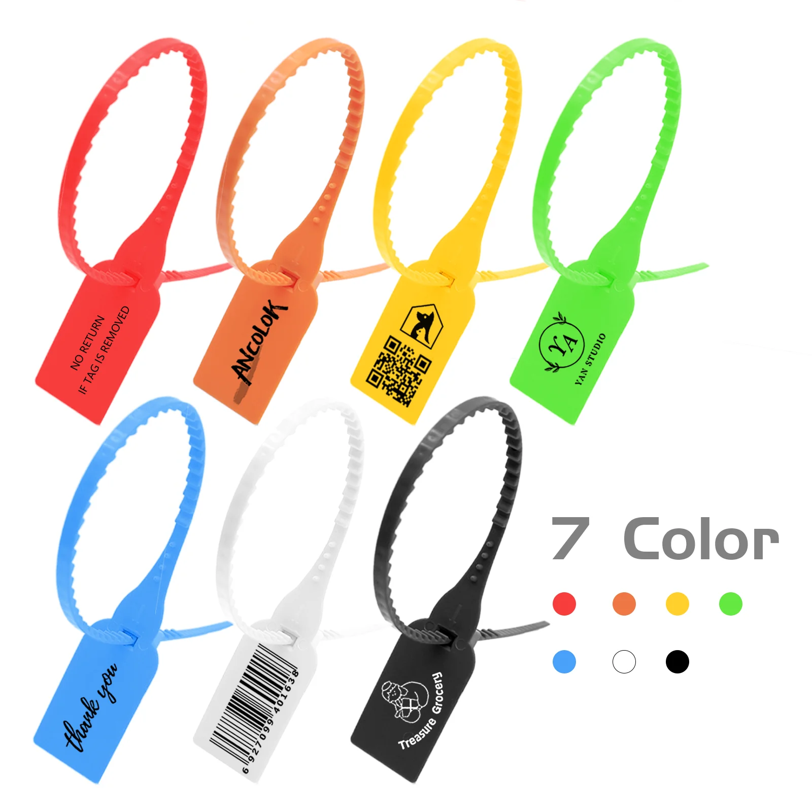 Ancolok 100Pcs Tag Zip Ties Off Labels Plastic Security Garment Clothes Shoe Brand Hang Label Tags Seals