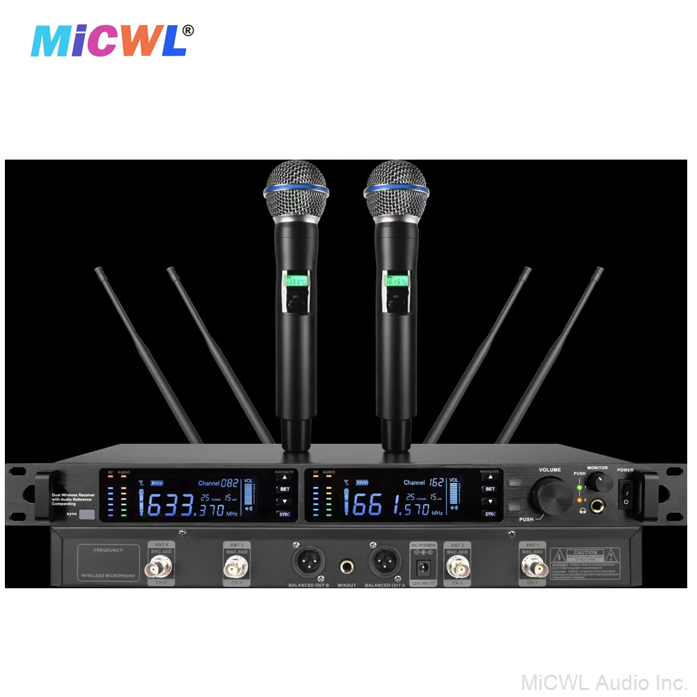 Advanced ULXD4D Dual Channel Wireless Microphone System KSM8 Silver Dynamic Capsule Singing Grade Stage Performance Speech