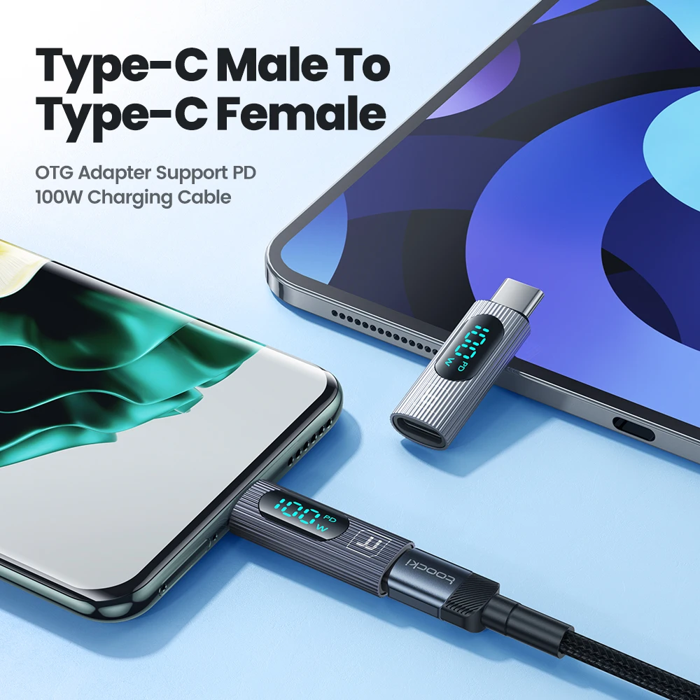 Enhanced Digital Display USB-C Adapter with 100W PD and OTG Support