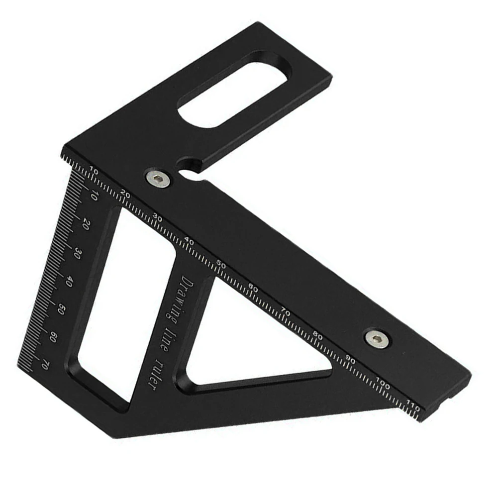 Carpenter Square Woodworking Square Protractor Aluminum Miter Triangle Ruler Multi Angle 45/90 Degree Layout Measuring Ruler 3