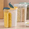 M/L Double Grid Cereals Jar Plastic Food Storage Container Kitchen Organizer Eco Friendly Cookie Box Dried Grains Tank with Lids 1