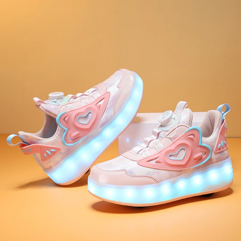 The latest detachable running shoes with four wheels youth outdoor roller skates Stable and not easy to fall wheel shoes