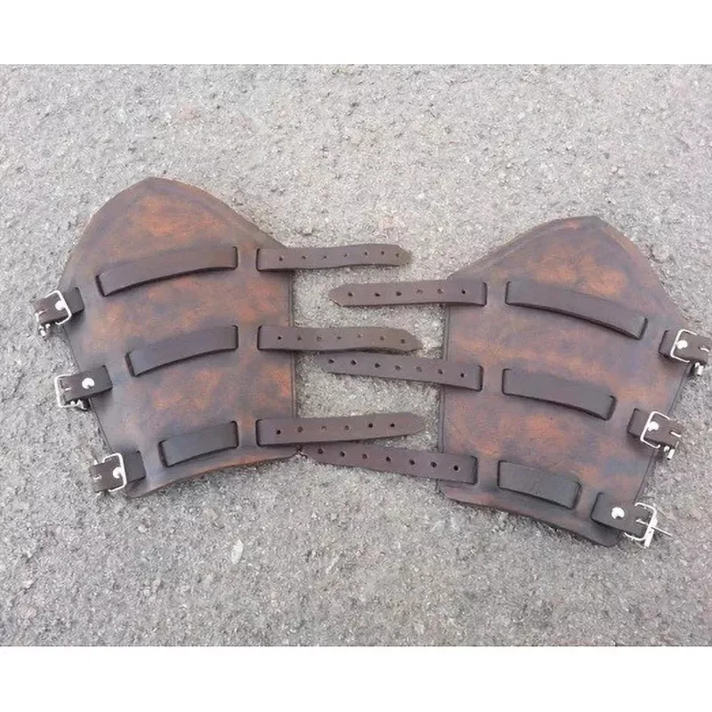 Halloween Retro Medieval Viking Pirate Knight Role Playing Costume Arm Armor Wristband PU Leather Wristband Role Playing Props