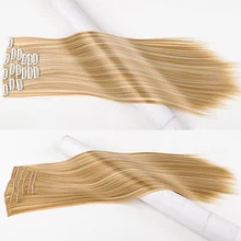 

Synthetic Hair 16 Clip In Hair Extension Clip For Women 6Pcs/Set Hair Extension Clip In Ombre Fake Hairpiece Long Straight hair
